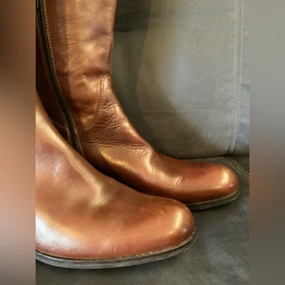 Sesto Meucci Women's Shoes Brown Leather Zip Up Knee High Fashion Boots Size 8.5 - Picture 9 of 16